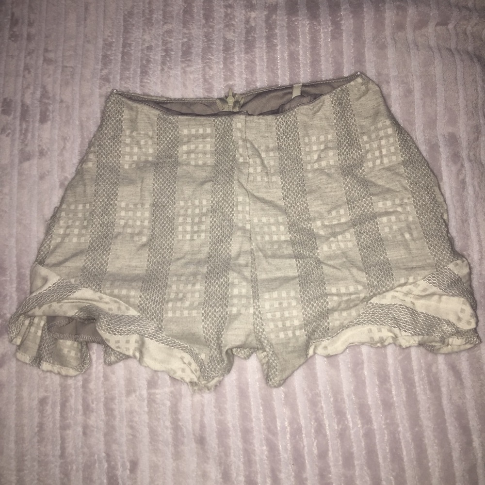 Grey and White Shorts